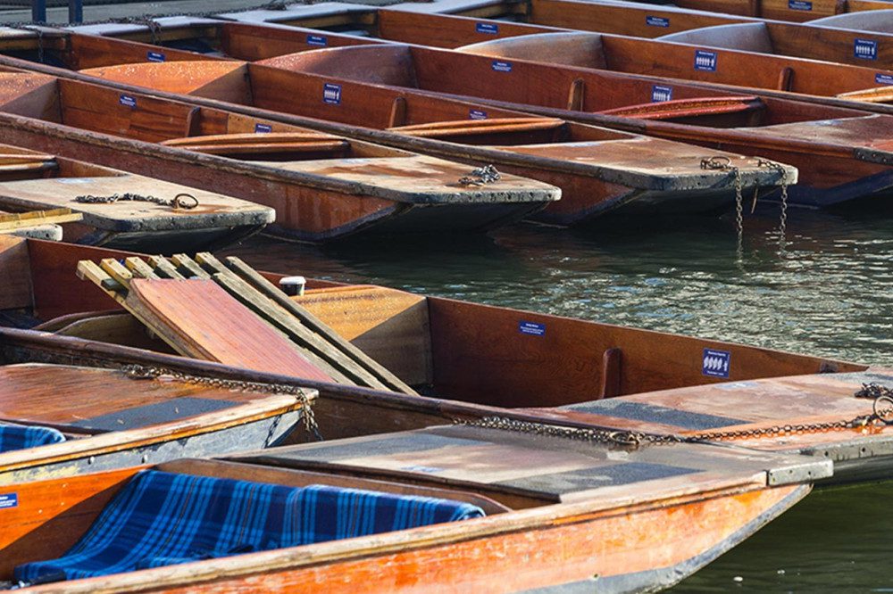 Traditional Punting Boats on the River Cam, Cambridge